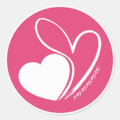 Sticker Rond Saint-Valentin Coeurs Tordus (Devant)