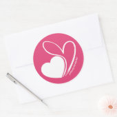 Sticker Rond Saint-Valentin Coeurs Tordus (Enveloppe)