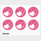 Sticker Rond Saint-Valentin Coeurs Tordus (Feuille)