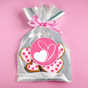 Sticker Rond Saint-Valentin Coeurs Tordus