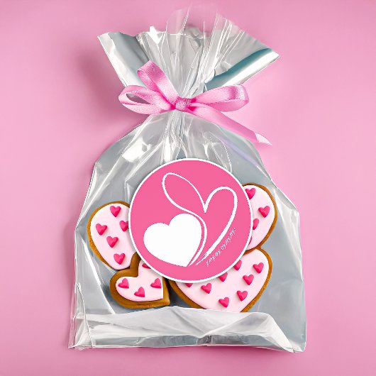 Sticker Rond Saint-Valentin Coeurs Tordus