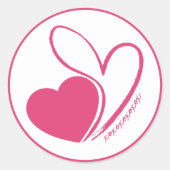 Sticker Rond Saint-Valentin Coeurs Tordus (Devant)