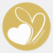 Sticker Rond Saint-Valentin Coeurs Tordus (Devant)