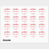 Sticker Rond Saint-Valentin Couple Personnalisé (Feuille)