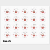 Sticker Rond Saint Valentin Cupcake Coeur & Flèche (Feuille)