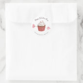 Sticker Rond Saint Valentin Cupcake Coeur & Flèche (Sac)