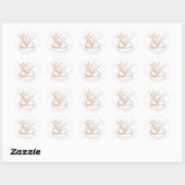Sticker Rond Saint-Valentin Cute Chat Couple Initiales sur mesu (Feuille)