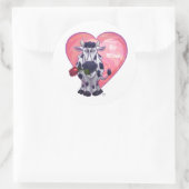Sticker Rond Saint Valentin de la vache (Sac)