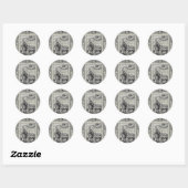 Sticker Rond Saint Valentin de Rome Gravure Premium Art (Feuille)