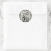 Sticker Rond Saint Valentin de Rome Gravure Premium Art (Sac)