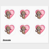 Sticker Rond Saint Valentin de Tigre (Feuille)