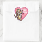 Sticker Rond Saint Valentin de Tigre (Sac)