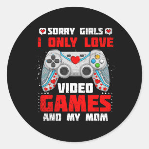 Sticker Rond Saint-Valentin Désolé les filles je n'aime que les