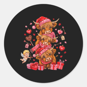 Sticker Rond Saint Valentin drôle amoureux de vache Xoxo sois à