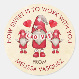 Sticker Rond Saint Valentin Du Nom Coworkers Traite Faveurs