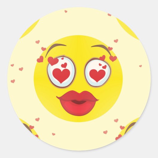 Sticker Rond Saint Valentin Emoji (Devant)