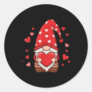Sticker Rond Saint Valentin Gnome Love Holt Red Heart