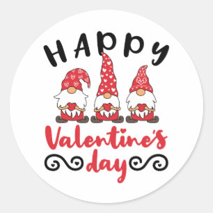 Sticker Rond Saint Valentin Gnome Swedish Tomte