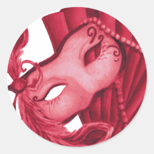 Sticker Rond Saint-Valentin-Masque