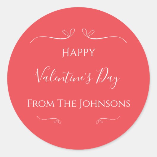 Sticker Rond Saint-Valentin Moderne Rose Rouge (Devant)