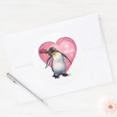 Sticker Rond Saint-Valentin Penguin (Enveloppe)