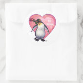 Sticker Rond Saint-Valentin Penguin (Sac)