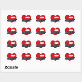 Sticker Rond Saint-Valentin pour Terriers Écossais (Feuille)