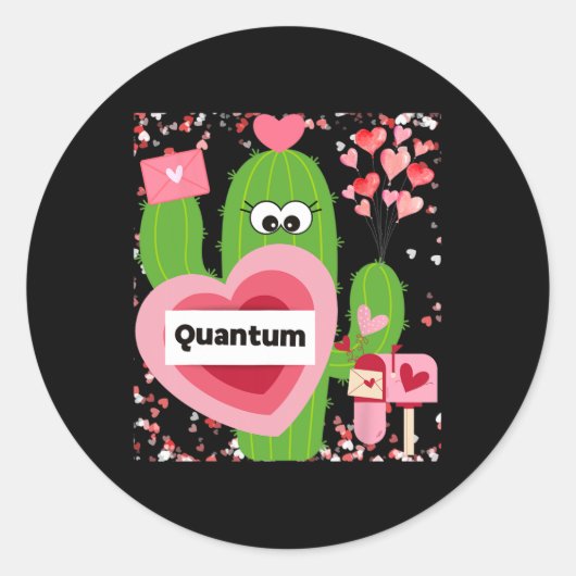 Sticker Rond Saint-Valentin quantique (Devant)