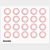 Sticker Rond Saint Valentin, Red Plaid (Feuille)