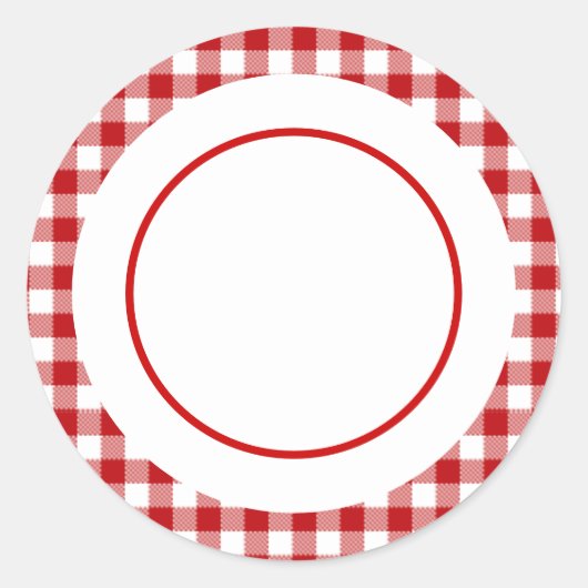 Sticker Rond Saint Valentin, Red Plaid (Devant)