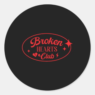 Sticker Rond Saint-Valentin Rétro Alternative Club des Cœurs Br
