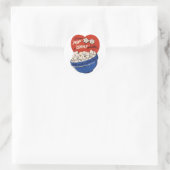 Sticker Rond Saint-Valentin Rétro, Popcorn Pose une Question Ri (Sac)