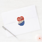 Sticker Rond Saint-Valentin Rétro, Popcorn Pose une Question Ri (Enveloppe)