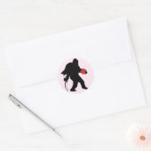 Sticker Rond Saint Valentin Sasquatch (Enveloppe)