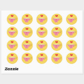 Sticker Rond Saint-Valentin Tea Party (Feuille)
