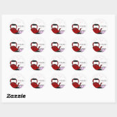 Sticker Rond Saint Valentin Tea Party Chic Party Favoriser (Feuille)