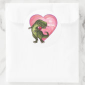Sticker Rond Saint Valentin Tyrannosaurus (Sac)