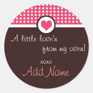 Sticker Rond Saint Valentin "un petit amour de mon four"