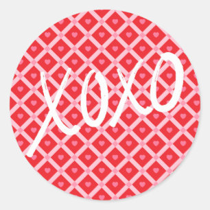 Sticker Rond Saint Valentin XOXO