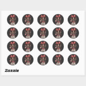 Sticker Rond Saint-Valentin's Joy German ShorthRAD Pointer Swee (Feuille)