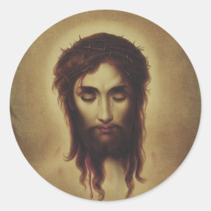 Sticker Rond Saint visage de Jésus-Christ