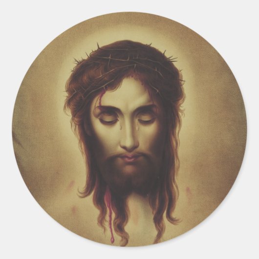 Sticker Rond Saint visage de Jésus-Christ (Devant)