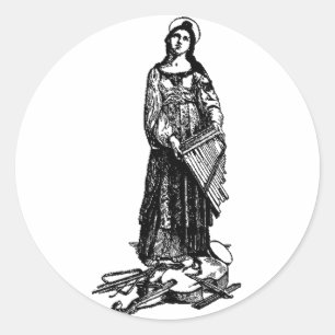 Sticker Rond Sainte Cécile avec violon de Raphaël