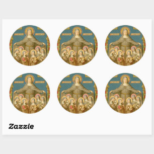 Sticker Rond Sainte Claire d'Assise et des Soeurs (SAU 027)
