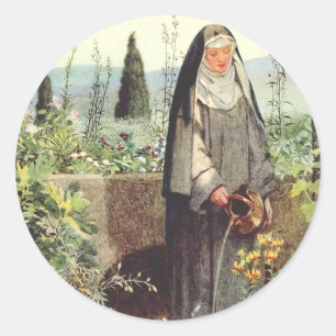 Sticker Rond Sainte Claire d'Assise : Patronne de la télévision