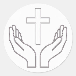 Sticker Rond Sainte Croix et prière