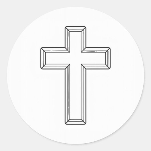 Sticker Rond Sainte Croix et prière (Devant)