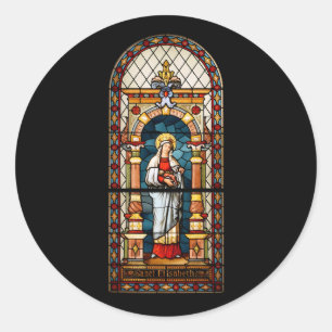 Sticker Rond Sainte Élisabeth de Hongrie Art Médiéval de Presti