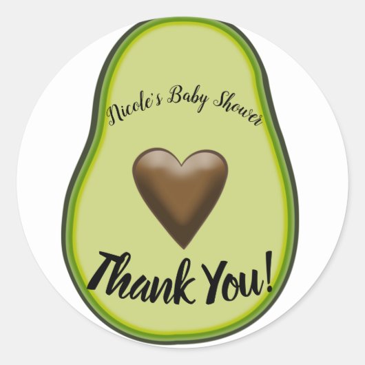 Sticker Rond Sainte Guacamole Cœur Fête de Bébé Avocat Mariage (Devant)