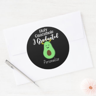 Sticker Rond Sainte Guacamole je suis diplômé mignon avocat amu